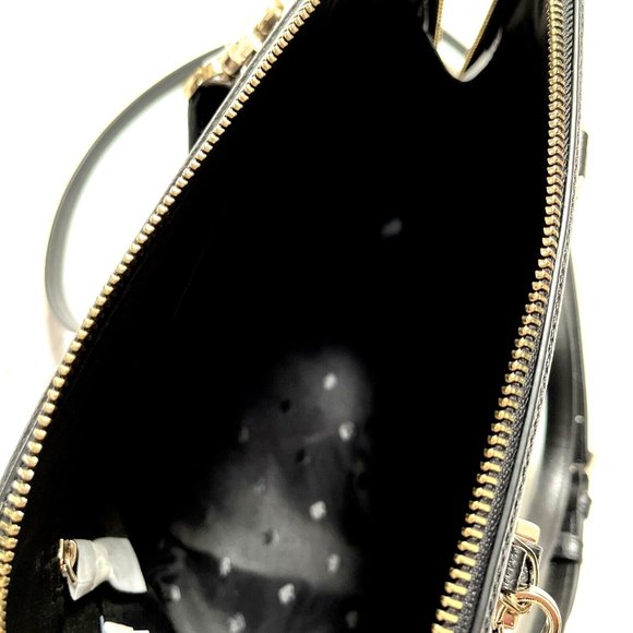 NWT $360 Kate Spade Patterson Drive Medium Dome Satchel Bag Black Leather Gold - Picture 8 of 13